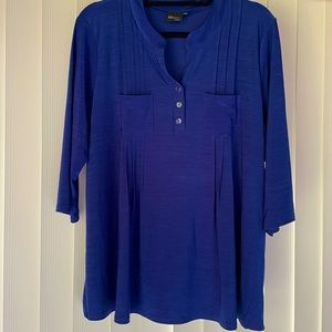 Royal Blue 2X blouse Elie McCarthy like new